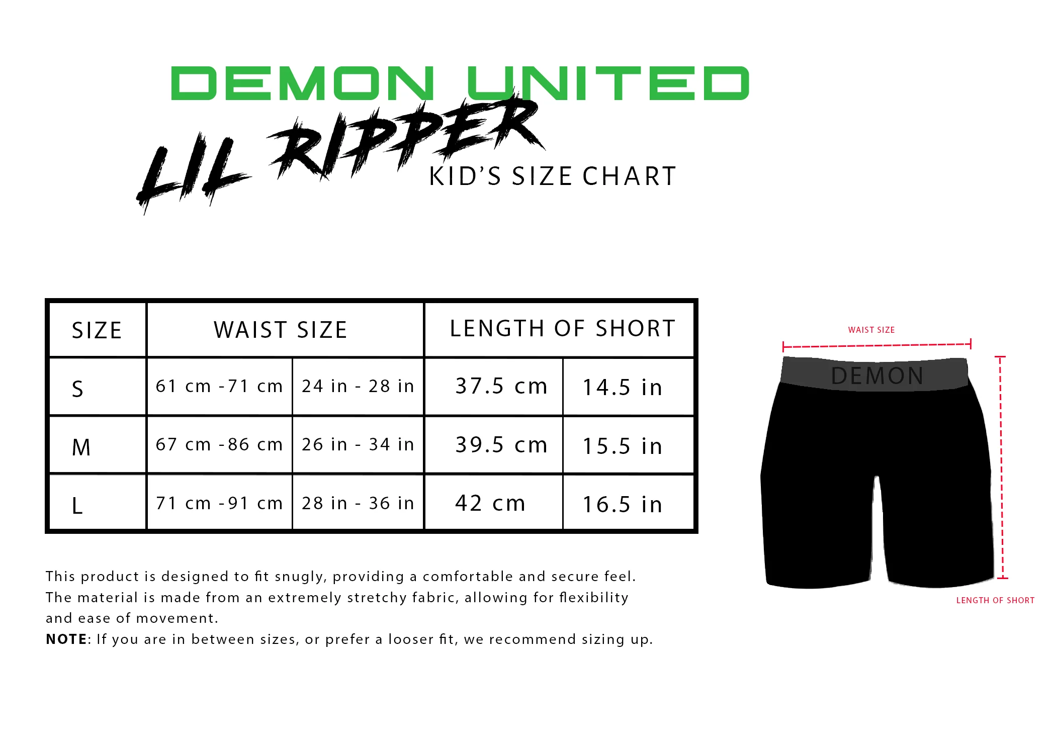 Demon United Lil' Ripper Kids Padded Shorts - Image 5