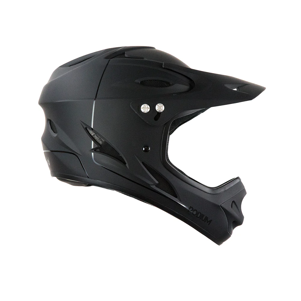 Demon Podium Full Face Bicycle Helmet- Black/Black - Image 3