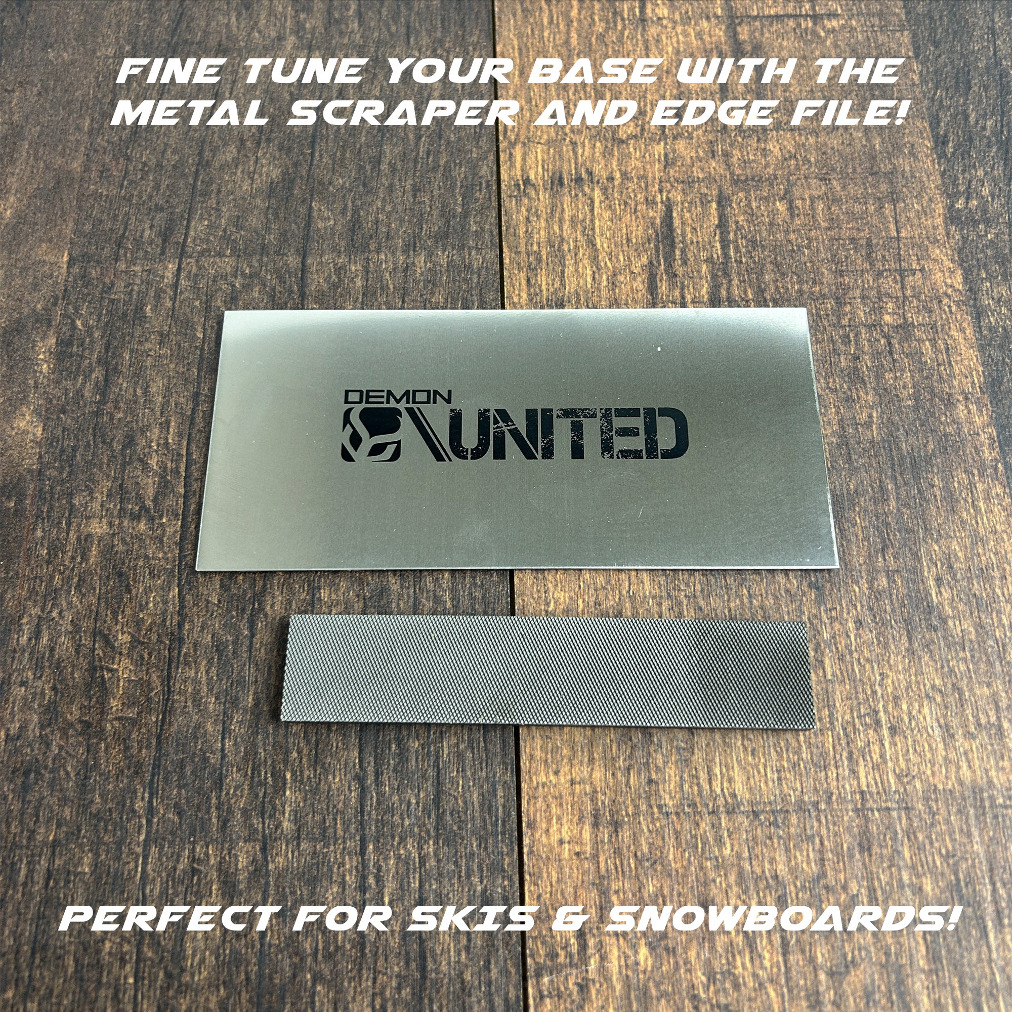 Demon Ski/Snowboard Wax Brush Kit - Includes Metal Scraper and Edge File - Image 2